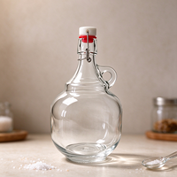 Bouteille en verre personnalisée avec bouchon basculant et poignée, qualité alimentaire, pour jus, cidre, sirop, anti-fuite, faible MOQ