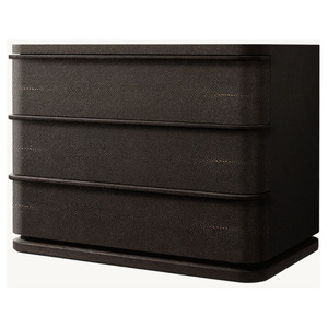 RH FURNITURE American Style Modern Luxury SHAGREEN NightStand Closed <b>Bedroom</b> Nightstands With Drawer - Product Image 2