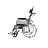 Silla de Ruedas Plegable Manual de Acero Inoxidable de Alta Calidad para Uso Hospitalario y Recuperación, Marca Medco
