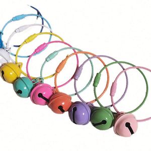 Colorful Coated Eco-Friendly Stainless Steel Wire Cable Keychain with Locking Key Ring and Rope - Product Image 1