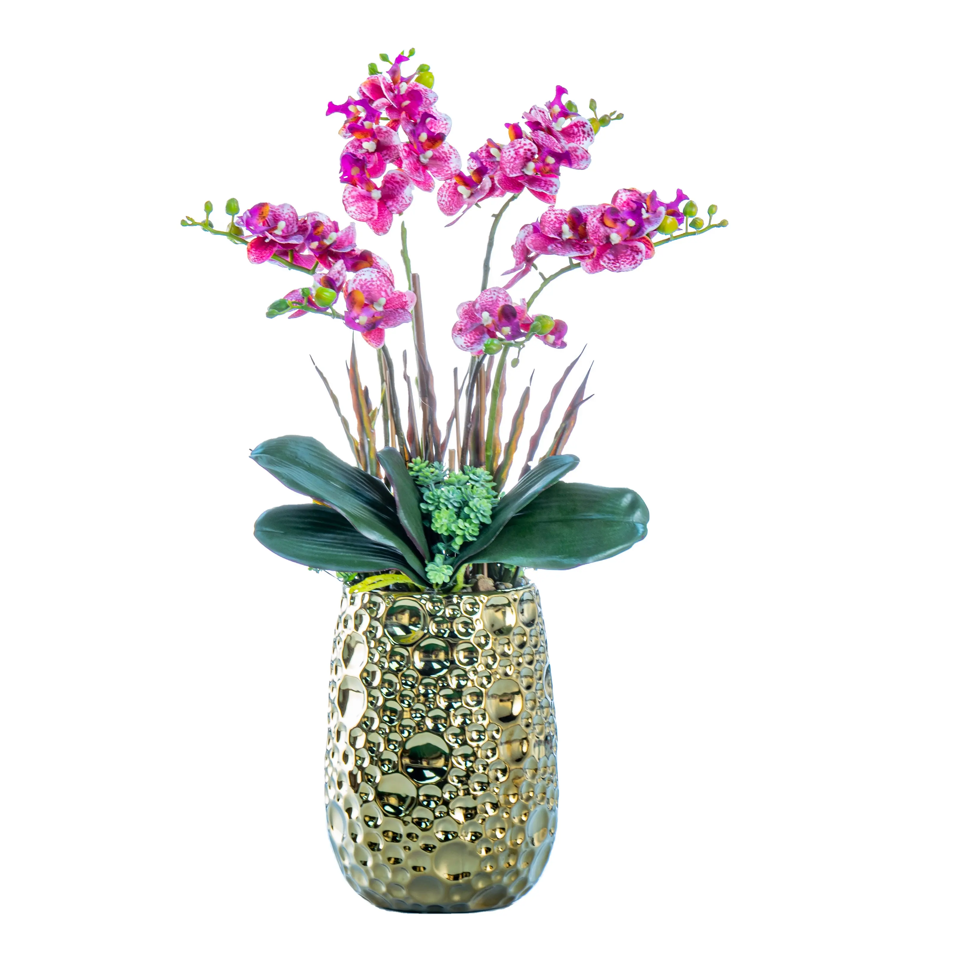 CHRISTMAS supply real touch Phalaenopsis mini orchid golden bonsai artificial flower gift decoration