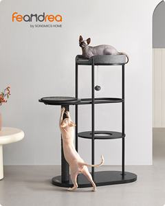 Arbre à chat multi-niveaux <span class=keywords><strong>Feandrea</strong></span>, meuble tour pour chat, griffoir de luxe pour chat, arbre à chat moderne avec boule suspendue en coton-linen - Product Image 2