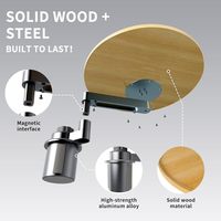 Plateaux et tables de voiture adaptés aux ordinateurs portables, 360° °   Tables porte-gobelets rotatives en bois, type universel