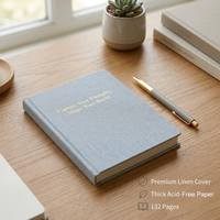 Agenda personnalisé promotionnel avec logo, couverture en tissu de lin rigide, format A5, carnet ligné, journal de buts mensuels, cahiers d'écriture