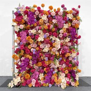 Bright Visual Effect <b>Artificial</b> Flower Wall Panel 8ft x 8ft Wedding Reception Event Decor - Product Image 1