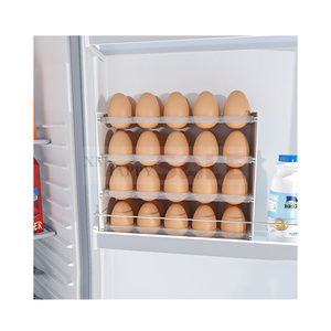 Refrigerator Side Door Egg Fresh Keeping Storage Box Household Drawer Type Egg 4 Layers Large Capacity Egg Rack