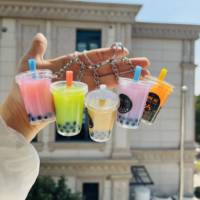 BSBH porte-clés liquide mignon personnalisé Boba Tea porte-clés avec perle glaçon