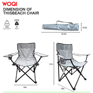 เก้าอี้พับพกพาสำหรับกิจกรรมกลางแจ้ง Woqi น้ำหนักเบา เหมาะสำหรับชายหาด พร้อมกระเป๋าสำหรับพกพา สำหรับการตั้งแคมป์และการเดินทาง สีเทา - Product Image 3