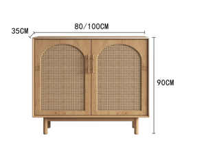 נורדי מזנון מוצק עץ קש הלבשה תה ארון פשוט מודרני מרפסת ארון קטן דירה אחסון קבינט - Product Image 6