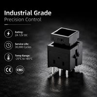 Interruttore a pulsante momentaneo SUDA KAN-43D 12V DC 2A 14.5x23.5mm, testa quadrata miniaturizzata in plastica IP65 1NO1NC per elettrodomestici