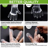 Gants jetables en plastique PE transparents personnalisés de qualité alimentaire pour la cuisine, la restauration, le nettoyage et l'industrie