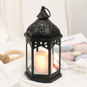 Lanternes suspendues en métal vintage pour jardin extérieur, bougeoirs LED étanches à effet flamme vacillante sans flamme - Product Image 6