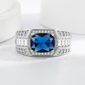 Мужское кольцо из посеребренной латуни в морском стиле с инкрустацией изумрудом, для свадьбы - Product Image 6