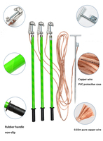 Kit de mise à la terre portable, équipé de fixations, de fils en cuivre et de piquets de mise à la terre, utilisé pour les opérations haute tension