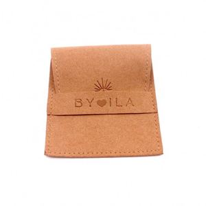 Pochette à cordon pour bijoux, sac cadeau personnalisé avec logo imprimé, doublure en satin, velours écologique, emballage pour montre - Product Image 5