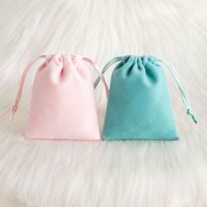 Velvet <b>Drawstring</b> Bags 8x10cm Jewelry Storage <b>Pouches</b> Rectangular Eco Friendly Packaging For Earrings Gifts - Product Image 2