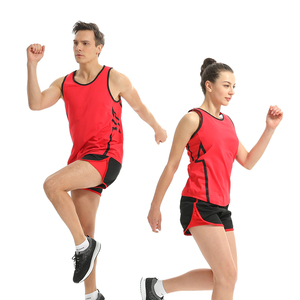 OEM trống Marathon người đàn ông áo sơ mi quần short theo dõi phù hợp với bộ 100% polyester không tay theo dõi và lĩnh vực đồng phục - Product Image 3