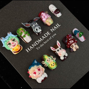 Venta al por mayor hecho a mano diseño personalizado prensa en las uñas 10 piezas 3D francés lujo uñas postizas <span class=keywords><strong>Gel</strong></span> suave reutilizable uñas artificiales - Product Image 1