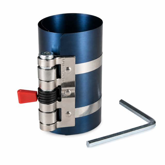 4 Inch Piston Ring Compressor Tool 53-175mm Adjustable Ratchet Self Locking Engine Cylinder Installer Auto Repair
