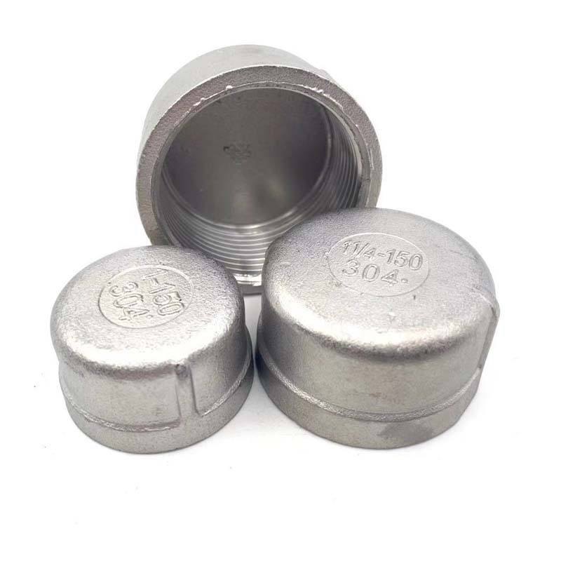 Industrial Grade Stainless Pipe Fittings Corrosion Resistance Threaded Round Cap for Industrial and Agricultural Application