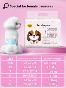 กางเกงอนามัยสำหรับสุนัขขนาดเล็กและใหญ่ ผ้าอ้อมสัตว์เลี้ยงสำหรับสุนัขเพศผู้และเพศเมีย ชุดชั้นในสำหรับสุนัขช่วงมีประจำเดือน พร้อมป้องกันการรั่วซึม - Product Image 6