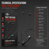 ENC Deep Bass, Bluetooth 5.3, Magnetik, HIFI, IPX5 Olahraga, 20 Jam Waktu Putar Earphone Neckband Nirkabel Headset