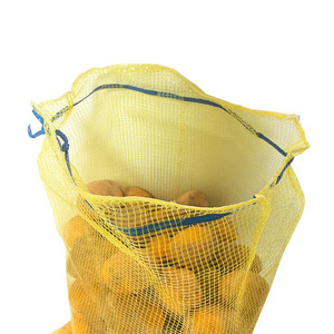 Sac en filet tubulaire tissé ventilé en PP, vide, 50 kg 50 lb, rouge, orange, vert, avec logo, pour oignons et pommes de terre - Product Image 2