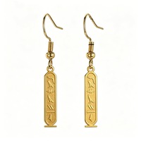 Boucles d'oreilles pendantes personnalisées Gaovo avec nom hieroglyphique égyptien, plaqué or 18 carats, acier inoxydable, bijoux tendance unisexe, cadeau pour femme