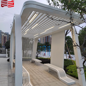 Grand Pavillon Moderne Géométrique en Acier Inoxydable Immobilier Repère Sculpture Extérieure en Métal Sculpture de Pavillon d'Art Personnalisé - Product Image 4