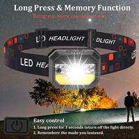 Lampe frontale LED COB légère Brightenlux 75g, rechargeable, avec détecteur de mouvement, lumière rouge pour le camping, la pêche nocturne, la course à pied