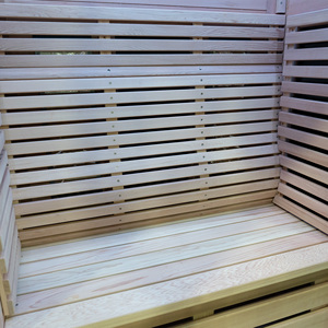 <span class=keywords><strong>Sauna</strong></span> infrarouge à ondes lumineuses infrarouges à spectre complet en cèdre rouge pour une utilisation à domicile, porte entièrement vitrée - Product Image 4