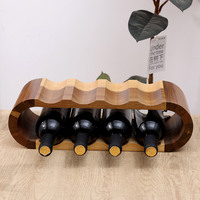 Exhibición de vino tinto de estilo moderno de alta calidad, mesa pequeña de madera, soporte de almacenamiento de vino para el hogar y el Bar