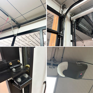 Portes <span class=keywords><strong>de</strong></span> <span class=keywords><strong>garage</strong></span> en verre trempé noir avec miroir sans cadre en aluminium à bas <span class=keywords><strong>prix</strong></span> avec moteur - Product Image 6