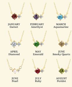 Collier pendentif en cristal coloré douze mois né collier en acier inoxydable de conception de personnalité de <span class=keywords><strong>pierre</strong></span> - Product Image 1