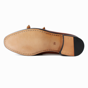 Chaussures habillées pour hommes en cuir véritable, peintes à la main, patinées, sur mesure, à double boucle, de qualité supérieure - Product Image 6