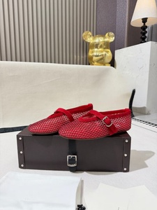 Zapatos de Bailarina ALAIAs Originales, de Malla, Lujosos, para Hombre, con Brillo, Parte Superior de Cuero Genuino, Estilo Mary Jane, Planos, para Otoño - Product Image 2