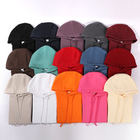 Sweater Hoodie Oversize Katun Tebal 500 Gram Warna Pastel Solid dengan Bahu Jatuh untuk Cetak Kustom Pasokan Grosir