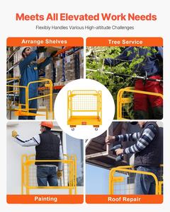 VEVOR Heftruck Hefmand 36x36 Inch Veiligheidskooi 1200 Lbs Draagvermogen Inklapbaar 4-Wiel Ketting Hoogwerker - Product Image 6