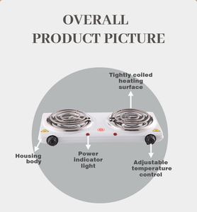 Placa Calefactora Eléctrica de Doble Quemador con 2 Bobinas en Espiral, de Alta Calidad y Durabilidad, <span class=keywords><strong>para</strong></span> Diversos Usos de Cocina, 110v - Product Image 3
