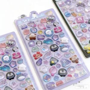 Stiker Dinding 3D Kartun Lucu Baru, Cetak UV, Relief Kristal, Ramah Lingkungan, Warna Gradasi Pelangi, PVC, Dekorasi Rumah Stereo - Product Image 3