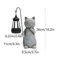 Nouveau produit écologique énergie solaire chat lampe de jardin extérieur jardin résine artisanat avec motif animal