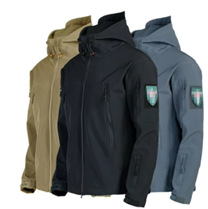 Chaqueta Táctica Impermeable de Verano para Hombre, con Capucha, Cortavientos, para Caza y Pesca, con Cierre de Cremallera, Talla L, Color Sólido - Product Image 4