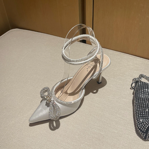 Estate elegante di alta tasso di riacquisto bling nude <span class=keywords><strong>tacchi</strong></span> a spillo a punta per le donne - Product Image 4