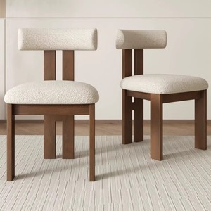 Sedia da pranzo minimalista <span class=keywords><strong>in</strong></span> <span class=keywords><strong>legno</strong></span> <span class=keywords><strong>massello</strong></span> di Design nordico con lussuosa imbottitura morbida, adatta per caffè, alberghi e sgabelli per il trucco. - Product Image 1
