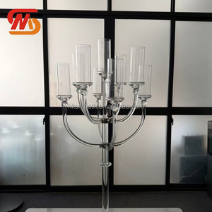 SMOOTH Wholesale Events Party Decoration Durable 9 Arms Clear Crystal Wedding <b>Candlestick</b> - Product Image 4