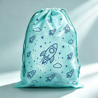 Pochette à cordon imprimée avec dessin animé, sac de rangement réutilisable multi-usages, sac de voyage, sac de rangement pour cosmétiques et articles de toilette