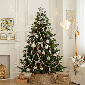 Cây thông Noel 45cm 210cm 8ft có đèn trang trí quả cầu đỏ vàng, cây thông Noel nhân tạo, trang trí thân thiện với môi trường - Product Image 2