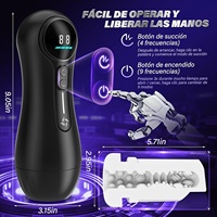 Masturbador Masculino Automático con 9 Modos de Vibración y Succión, Bomba para Pene, Juguetes para Adultos con Pantalla LED, Manos Libres con Textura 3D