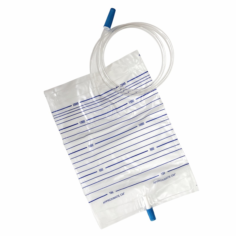 High Quality Disposable Medical 1500cc 2000cc t Valve Urine Bag for Men Urinary Drainage Bag
