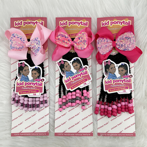 LIY Hair – Nouveauté : Tresses synthétiques scintillantes effet laser pour petites filles, avec perles, pour queue de cheval torsadée - Product Image 3